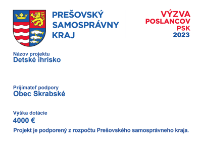 Výzva poslancov PSK 2023 - Detské ihrisko