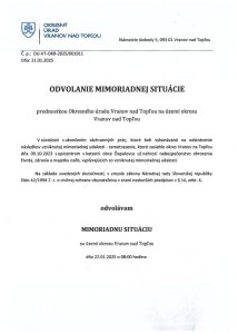 Odvolanie mimoriadnej situácie
